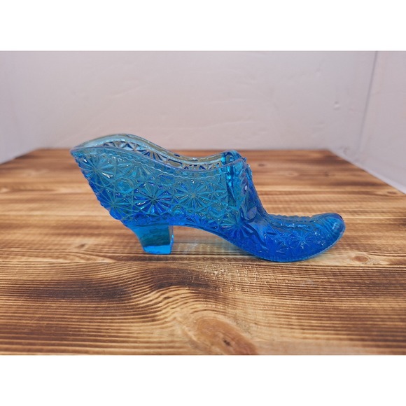 X2 Vintage Kanawha Glass Slipper With Bow Amber @ Blue Daisy & Button‎ 6"  Glows - Picture 4 of 12